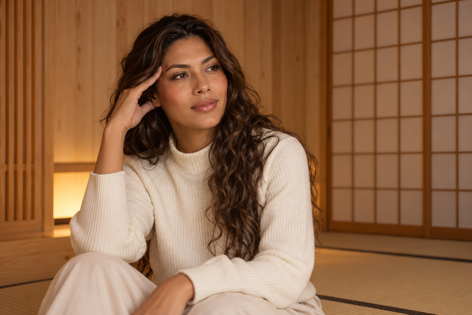 Figure 1.1 — Daniela takes a quiet pause in the meditation room.