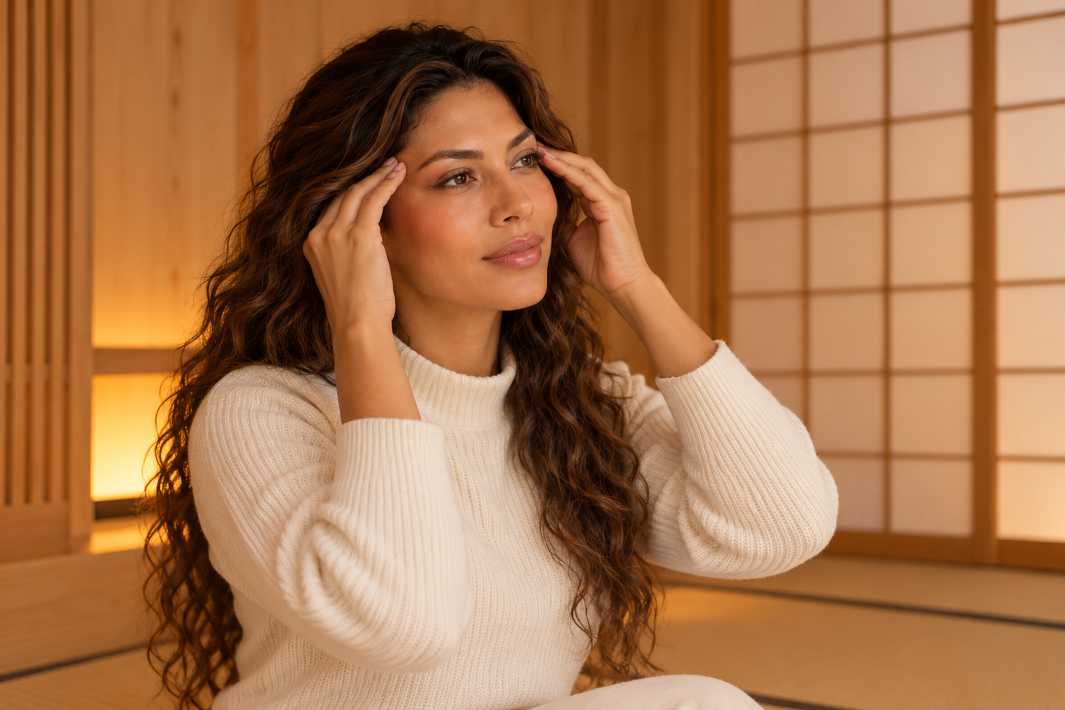 Figure 1.2 — Daniela uses her fingertips with a light, comfortable touch.